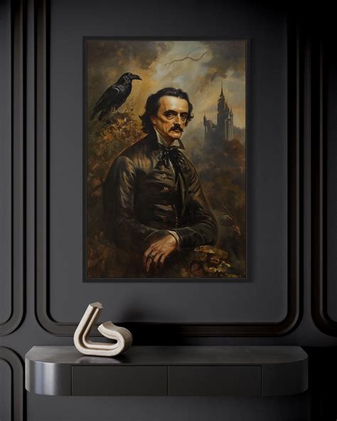 Edgar Allan Poe Art Vintage Retro Edgar Allen Poe Dark Academia