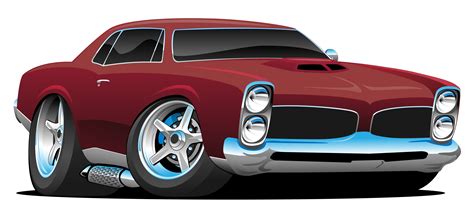Classic American Muscle Car Cartoon Vector Illustration 373343 Vector Art at Vecteezy