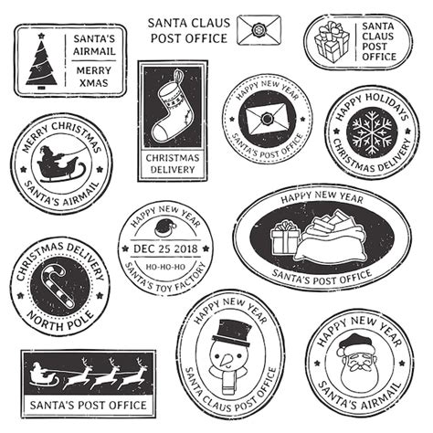 Christmas stamp | Premium Vector