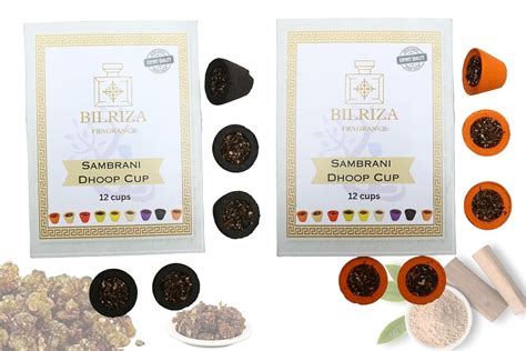 BILRIZA FRAGRANCE Guggal & Sandal Sambrani Dhoop Cup Box with Burner ...