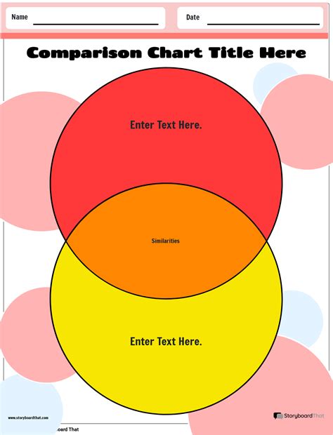 Colorful Circles Based Comparison Chart Template