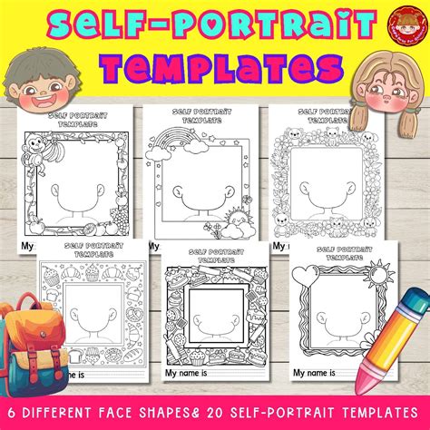Self-Portrait Templates | My Self-Portrait | First Day of School Activity
