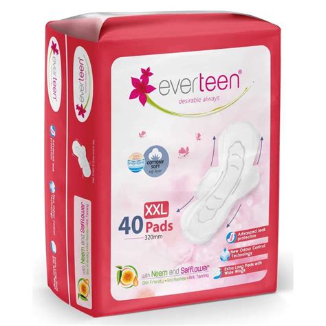 Buy everteen XXL Soft Neem-Safflower Sanitary Pads for Women - 40 Pads ...