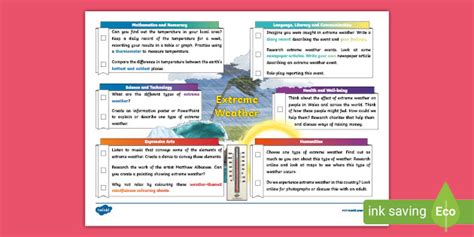 Extreme Weather Home Learning Mat Age 7-11 (teacher made)