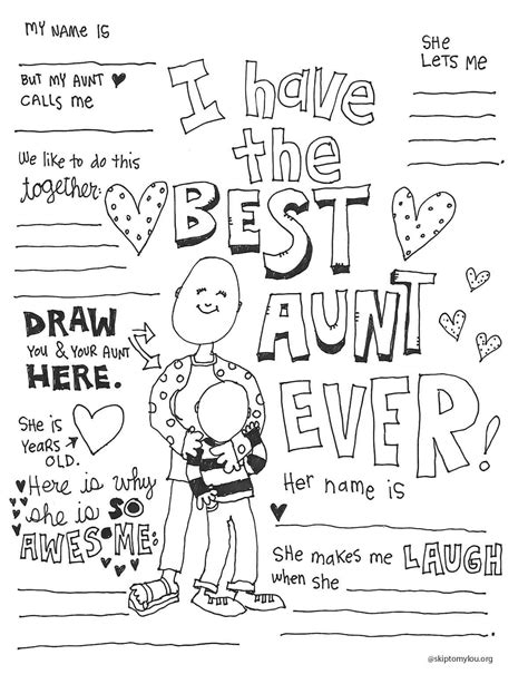 The best aunt coloring page – Artofit