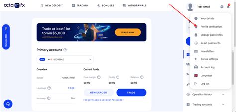 Image result for OctaFX Android Interface