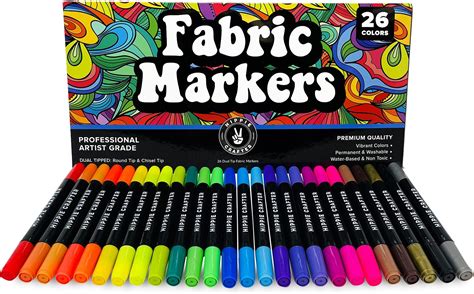 Amazon.com: Zenacolor 20 Fabric Markers Pens Set - Indelible and ...