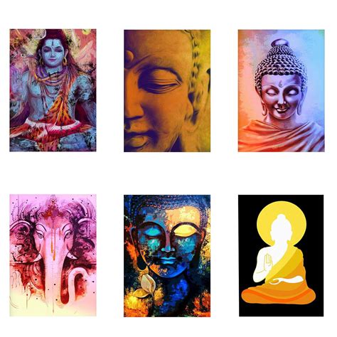 MOTIVATE BOX India|Combo Posters 6 Shiva Painted Design Rolled Posters ...