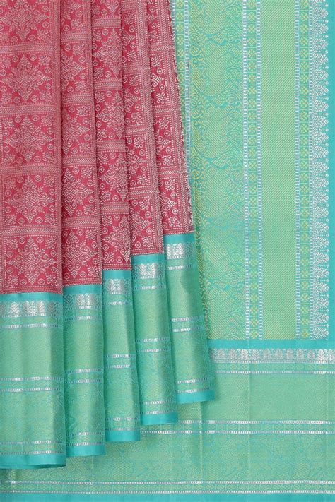 Arani Silk Light Red Saree – Kalanjali