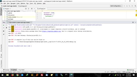 Create React App Command 的图像结果