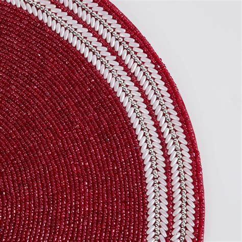 Buy Carols Red Embellished Polypropylene Placemat - 38cm from Home ...