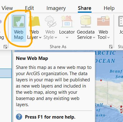 Rezultat imagine pentru ArcGIS Pro Share Web Map