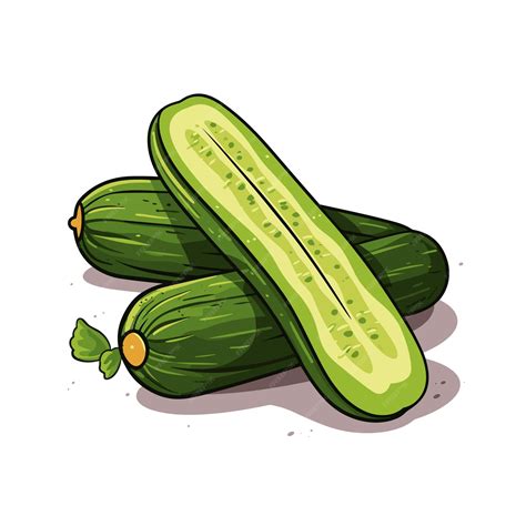 Premium Vector | A couple of cucumbers sitting next to each other