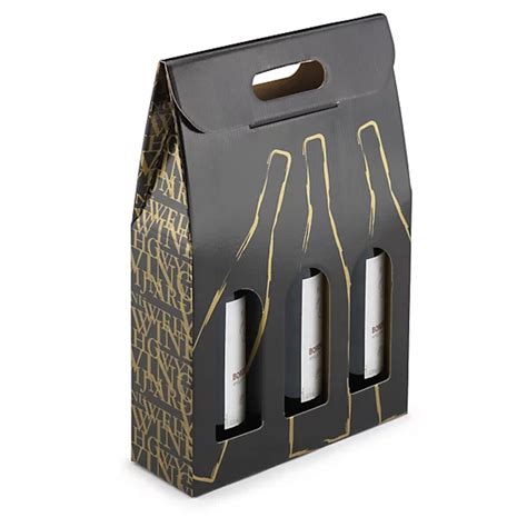 Boîte pour 3 bouteilles avec poignée "classic" 27 x 9 x 40 cm (lot de ...