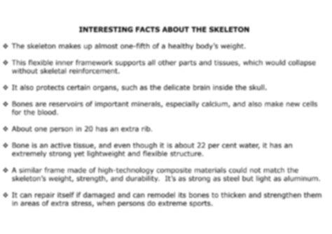 SOLUTION: The skeletal system interesting facts about skeleton system - Studypool