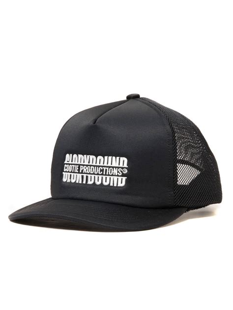 Polyester Twill 5 Panel Mesh Cap - Black - | HANGOUT