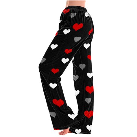 JIUKE Plus Size Pajama Pants for Women Elastic Waisted Wide Leg Comfy ...