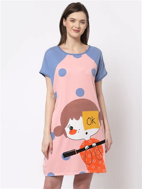 Klotthe Women MultiColor Cartoon Printed Cotton Blend Long Top – KLOTTHE®