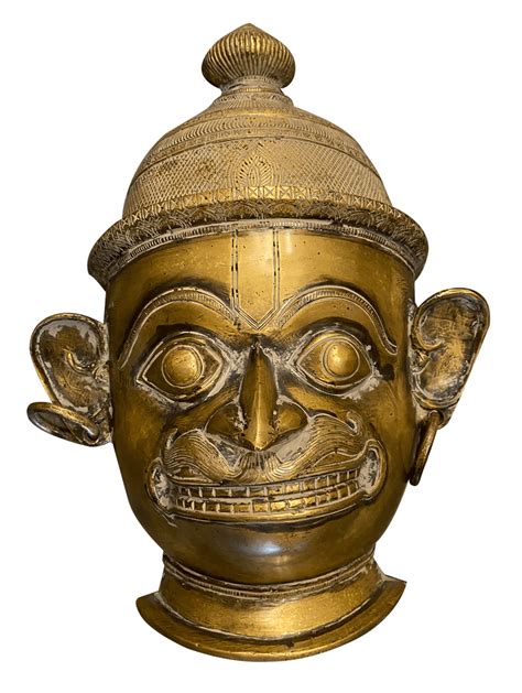 Lord Hanuman Wall Hanging Mask in Brass Online for Sale