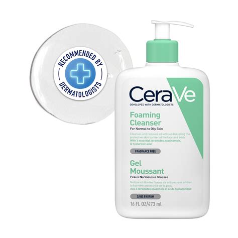 CeraVe Foaming Cleanser For Normal To Oily Skin (473ml) - Dermatologist ...