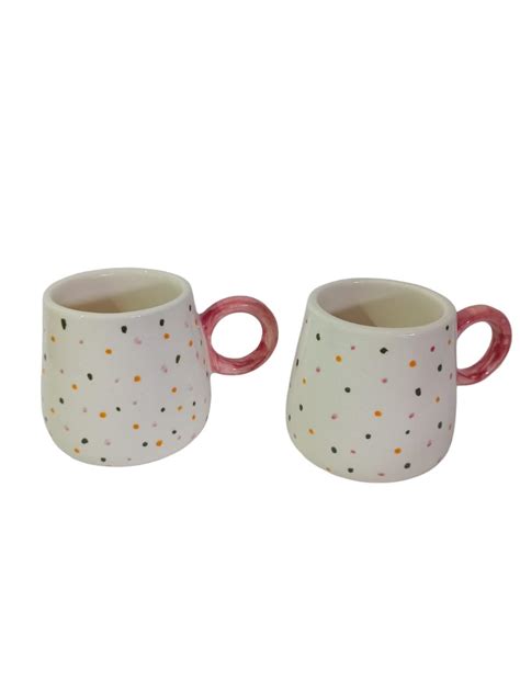 Modern:Ceramic Pack of 2 Design Tea |Coffee |Milk Cups (300ML)-for Home ...