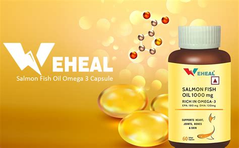 Weheal Salmon Fish Oil Omega 3 Capsule 1000MG (60 Softgel Capsules ...