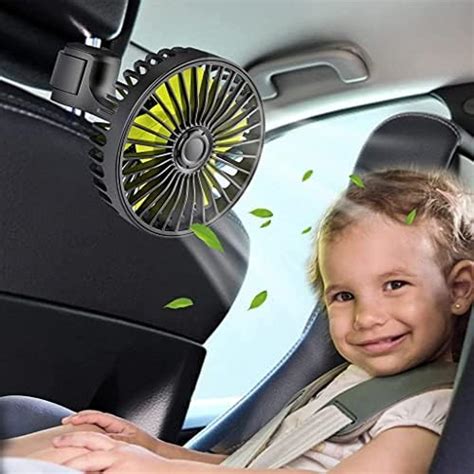 Woschmann Mitchell 12V DC Electric Car Fan for Dashboard, Double Head ...