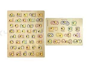 Buy Khilonewale Kid's Wooden Puzzle Malayalam Consonants and Vowels ...