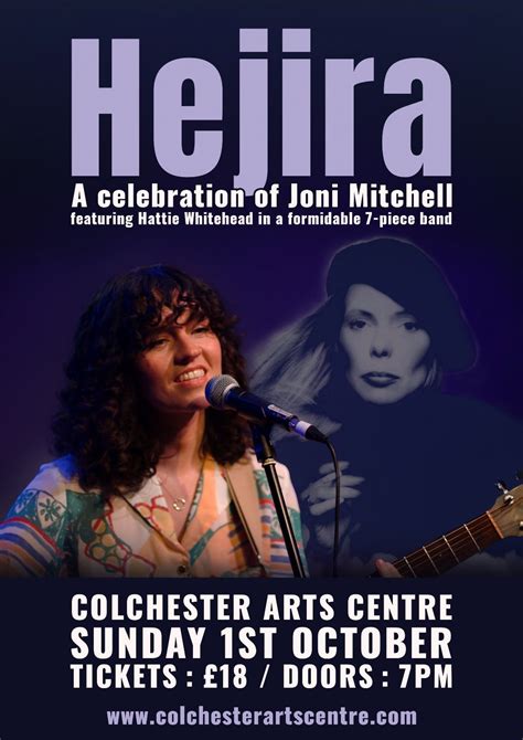 Hejira - Celebrating Joni Mitchell, Colchester Arts Centre, 1 October ...