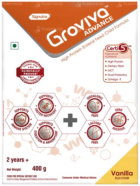 Groviva Advanced Vanilla 400 Gm - Uses, Side Effects, Dosage, Price ...