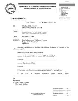 Fillable Online 545 Bid Recommendation Letter to RE Administrator ...
