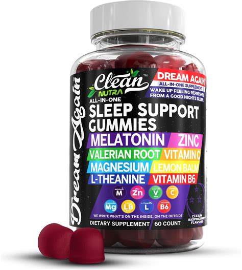 Amazon.com: Clean Nutraceuticals Sleep Aid Melatonin Gummies | Valerian Root L-Theanine Vitamin ...