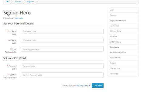 Opencart - Register Form Manager