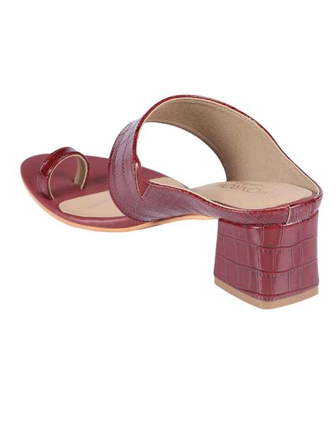 Moe Maroon Block Heels – Monrow Shoes