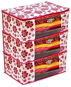 Perpetual Saree Organizer For Wardrobe - Foldable Saree Covers With Zip ...