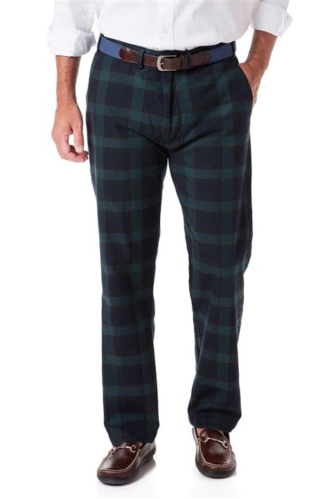 Harbor Pant Stretch Twill Blackwatch Tartan Plaid - Castaway Nantucket ...