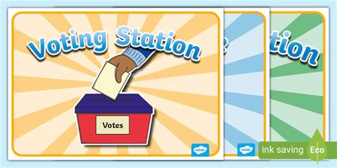 Voting Station Signs - KS1 (teacher made) - Twinkl