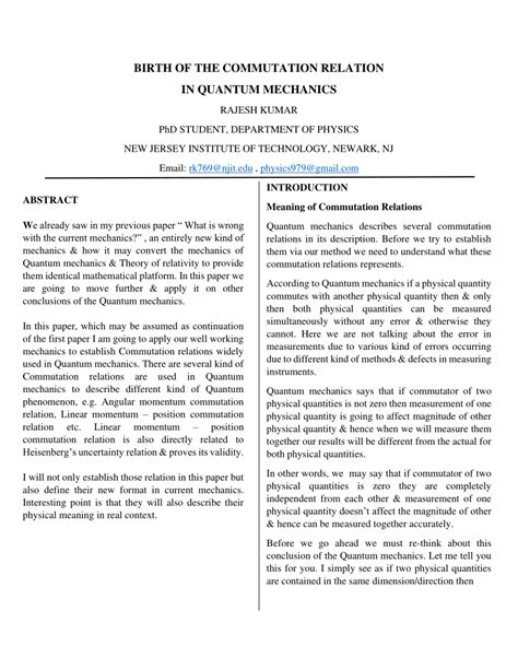 Image result for Commutation Relation Identity