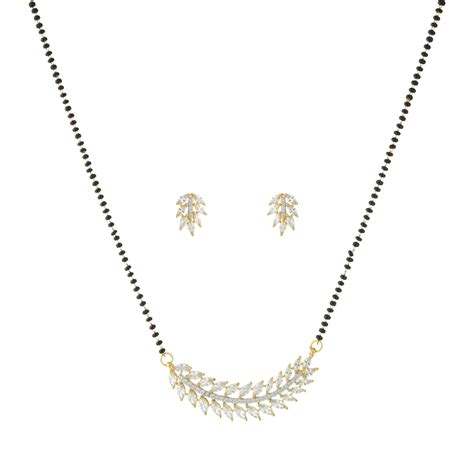Parna Mangalsutra Set- Elegant Brass with Cubic Zirconia Stones for ...