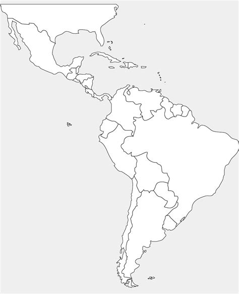 Central And South America Map Blank