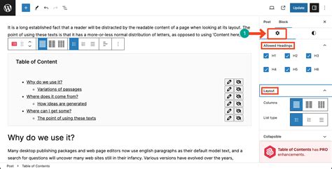 Image result for WordPress Content Table