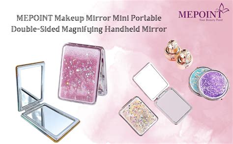 MEPOINT Compact Glass Makeup Mirror Mini Portable Double-Sided ...