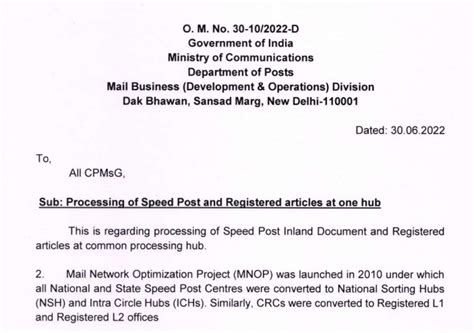 Common Processing Hub - Merger Processing of SP and Regd articles ...