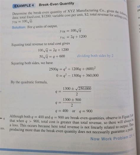 Image result for Break-Even Quantity Example