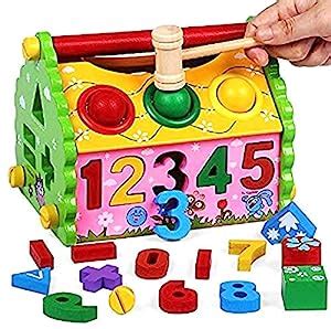 RVM Media 6 in 1 Wooden Infant Baby Progress Toys for Colors, Numbers ...