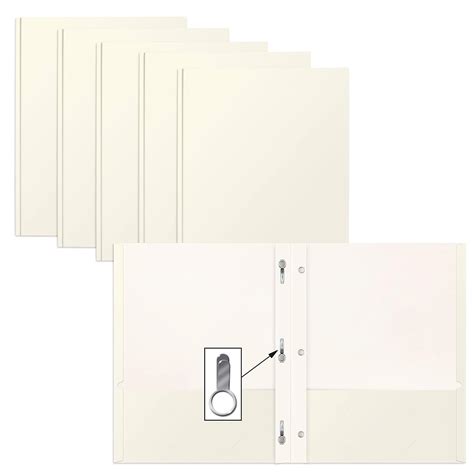 White Paper 2 Pocket Folders with Prongs, 50 Pack, by Better Office ...
