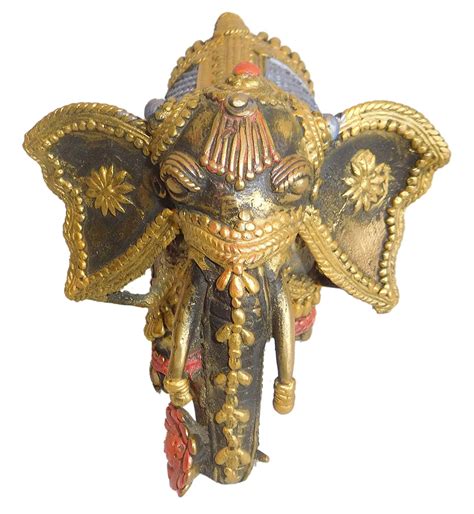 Buy BHANSALI HANDICRAFTS Brass Dhokra Handicraft Elephant Figurine (8 ...
