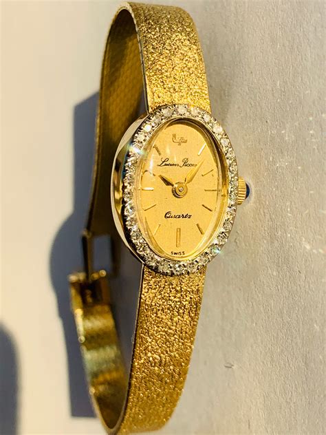 Vintage Ladies Watch Gold Lucien Piccard Gold Watch 14k Gold and ...
