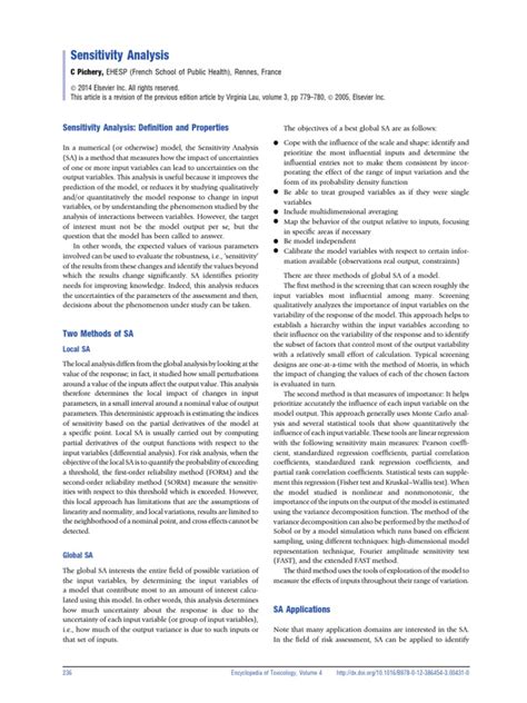 Image result for Sensitivity Analysis Introduction