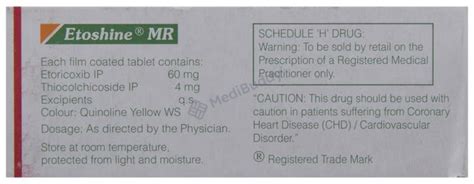 Etoshine MR Tablet: Price, Uses, Side Effects & How to Use - MediBuddy